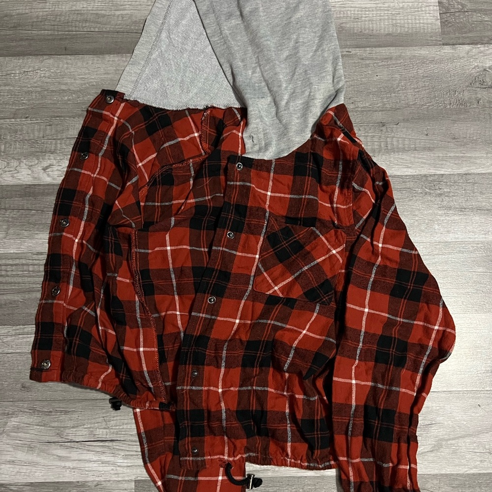No Boundaries Hooded Flannel